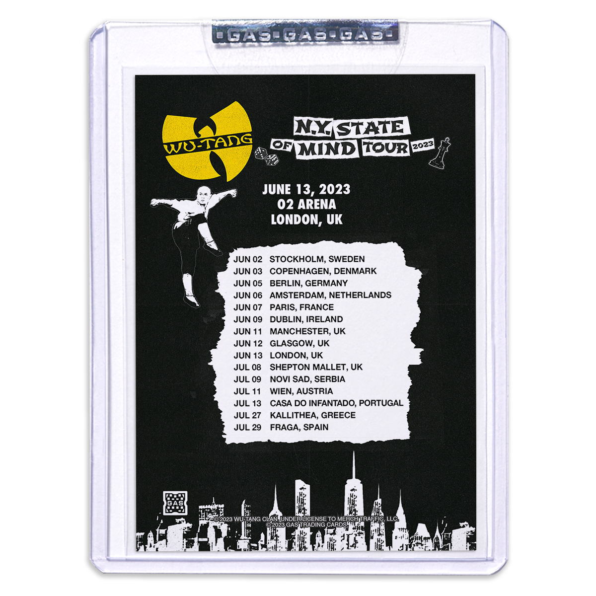 GAS Wu-Tang Clan 5-Card Complete Set NY State of Mind Europe Tour 2023 Trading Cards