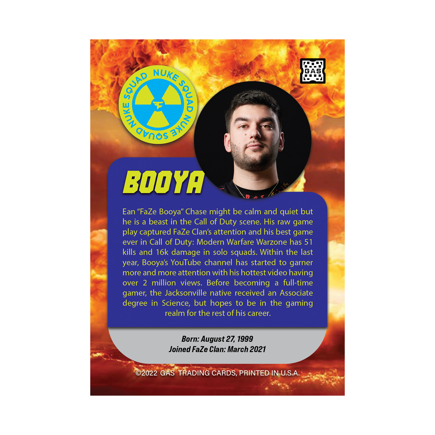 Official FaZe Clan Nuke Squad GAS Trading Cards #1-4 Complete Base Bundle