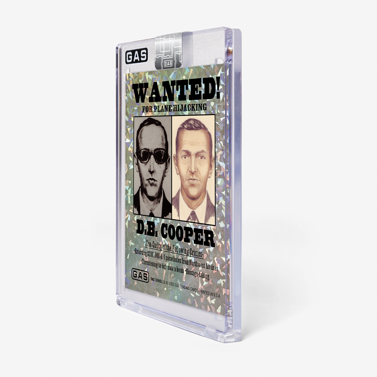 Limited Edition GAS Series 3  #6 D.B. Cooper Cracked Foil Prism Card