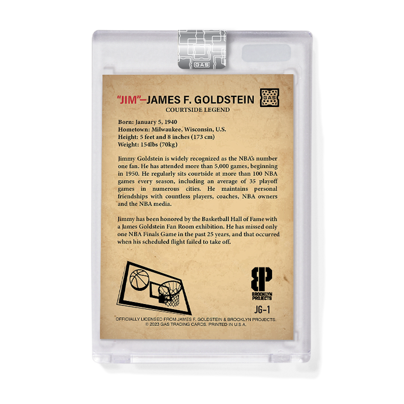 Limited Edition Basketball Legend James F. Goldstein x Brooklyn Projects Card