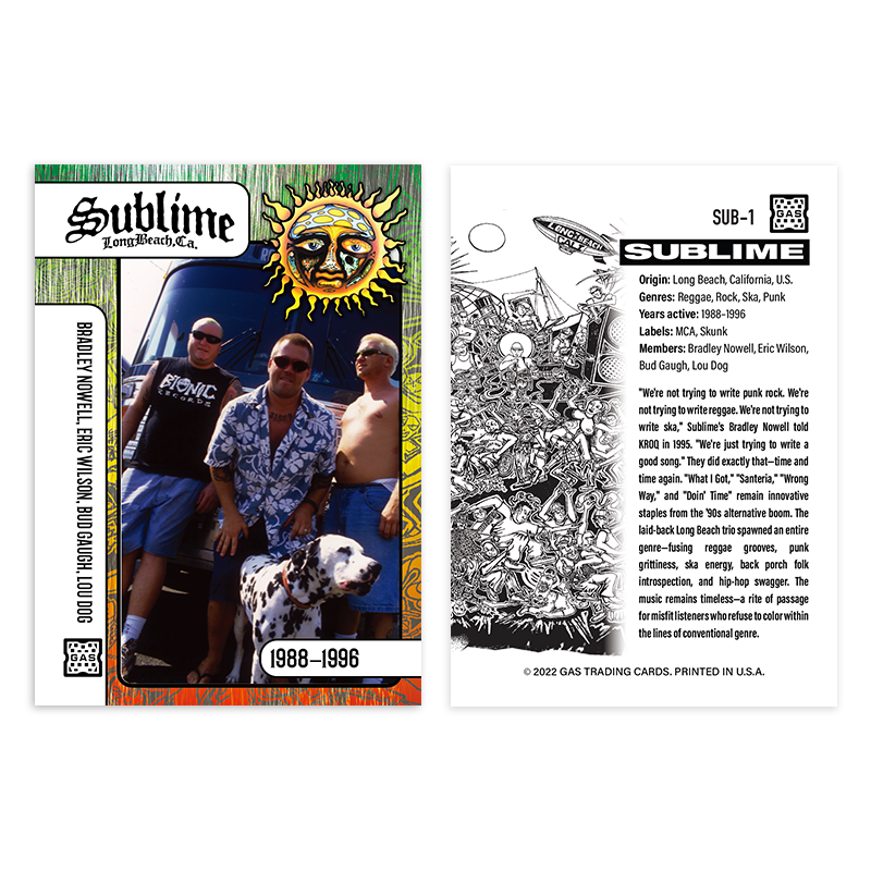 The Official Sublime GAS Trading Card #1 Base Edition