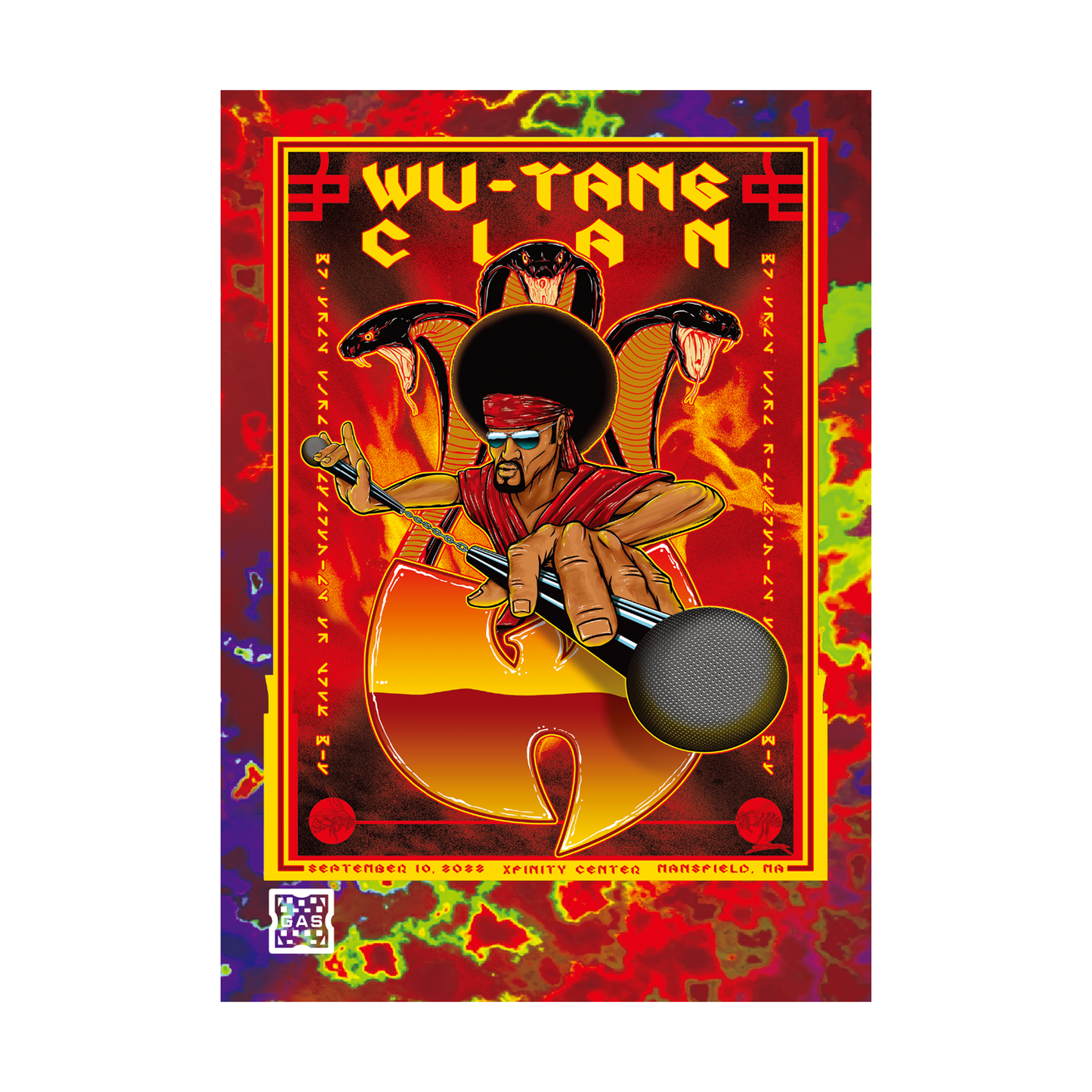 GAS Wu-Tang Clan Mansfield, MA Limited Edition Magma Foil Card by Jose Pedraza