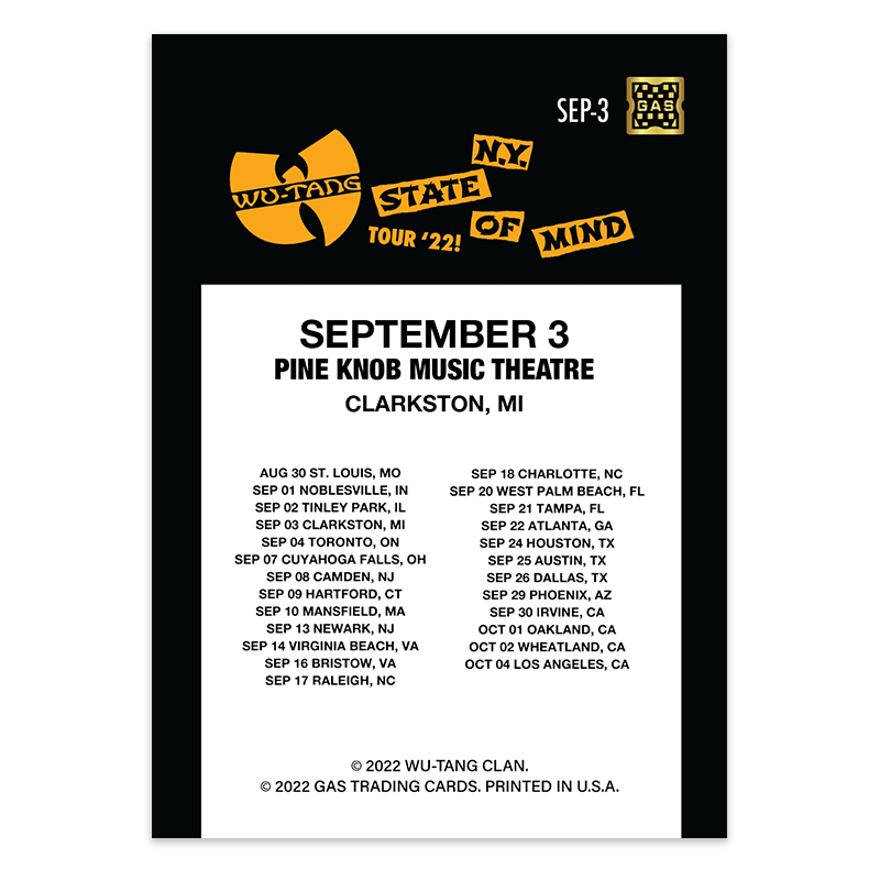 GAS Wu-Tang Clan Clarkston, MI Limited Edition Magma Foil Card by Chris Malbon
